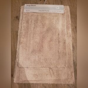 Bath Rug 2 Piece Set Cotton Design Elements 17x24 + NWT